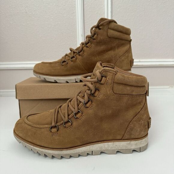 Sorel Shoes - SOREL Harlow Lace Up Boots In Camel Brown Tan Suede Women’s Size 7